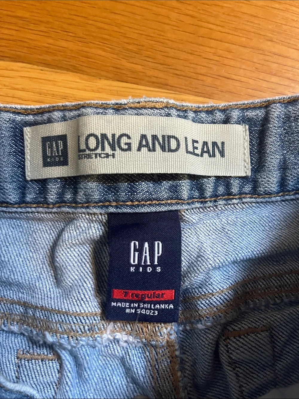 Girls Gap Y2KLight Blue Flared Jeans with Rainbow Side Stripe